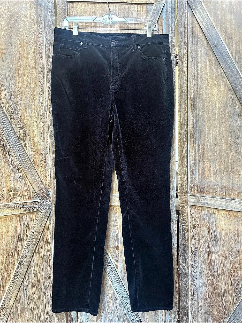 Talbots Black Corduroy Straight Leg Pants Size 10